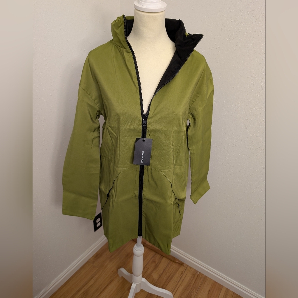 Women's Mycra Pac Jacket Women Grass / Black Reversible Raincoat NWT